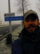 Caveman arriving in Amsterdam